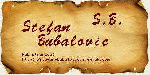 Stefan Bubalović vizit kartica